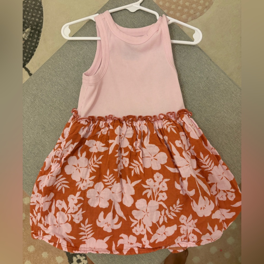 Pink and Orange Floral Dress
